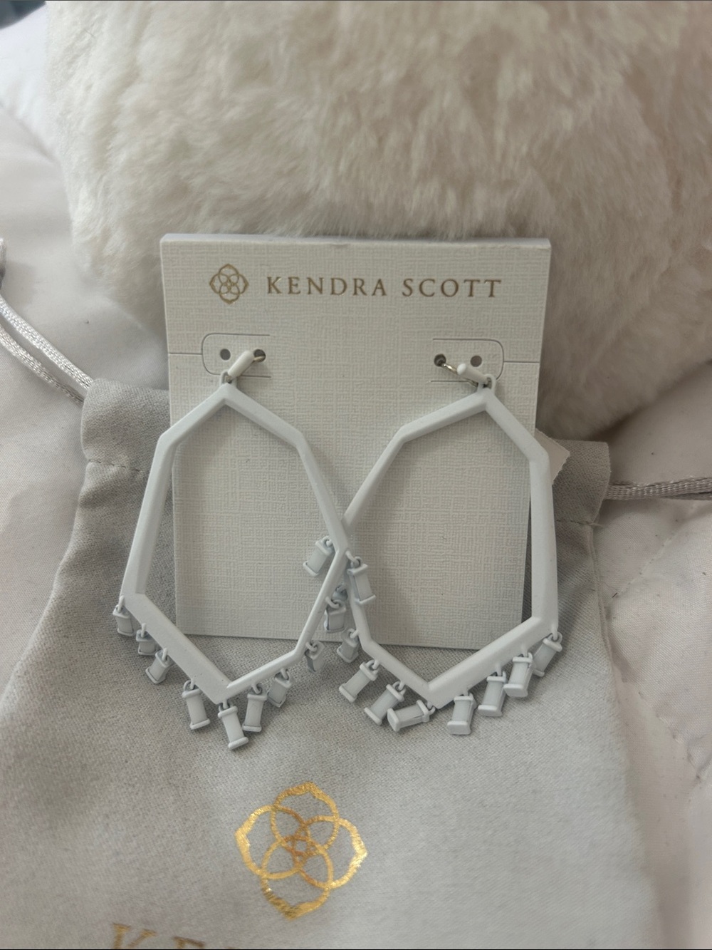 Kendra Scott Thomas White Statement Earrings NWT